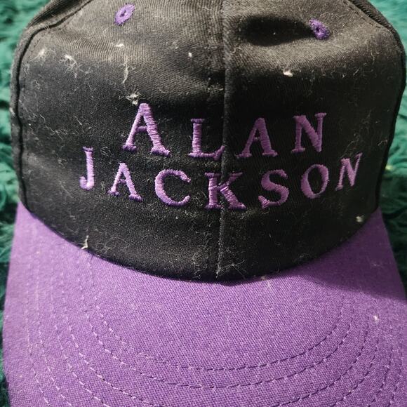 Vintage Alan Jackson Country Music Snapback Hat – Black & Purple Made in USA - Picture 1 of 6
